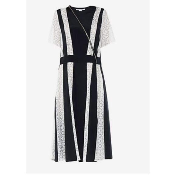 Stella McCartney dress with Lace panels black and white size 10 - Picture 2 of 16